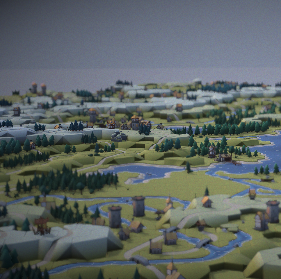 The Land of Veino — a 3D hex map