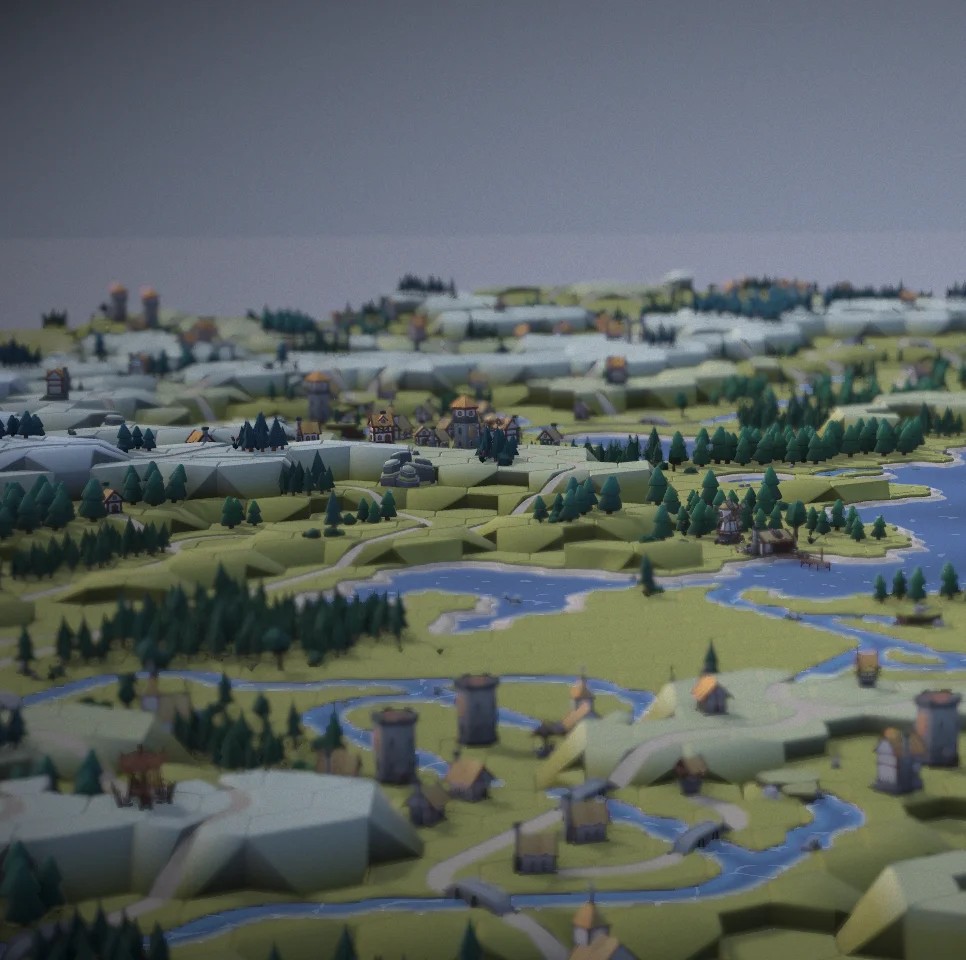 The Land of Veino — a 3D hex map